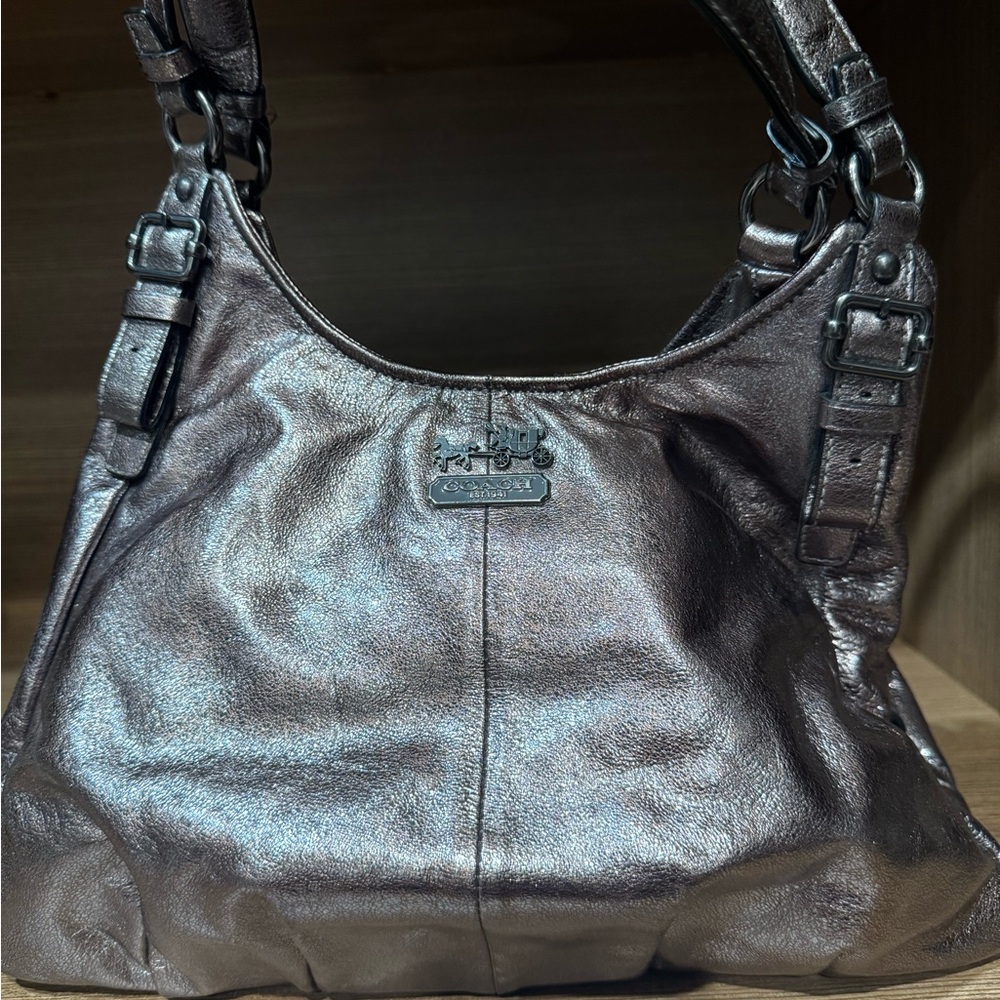 Coach Madison maggie gunmetal Metallic hobo Bag